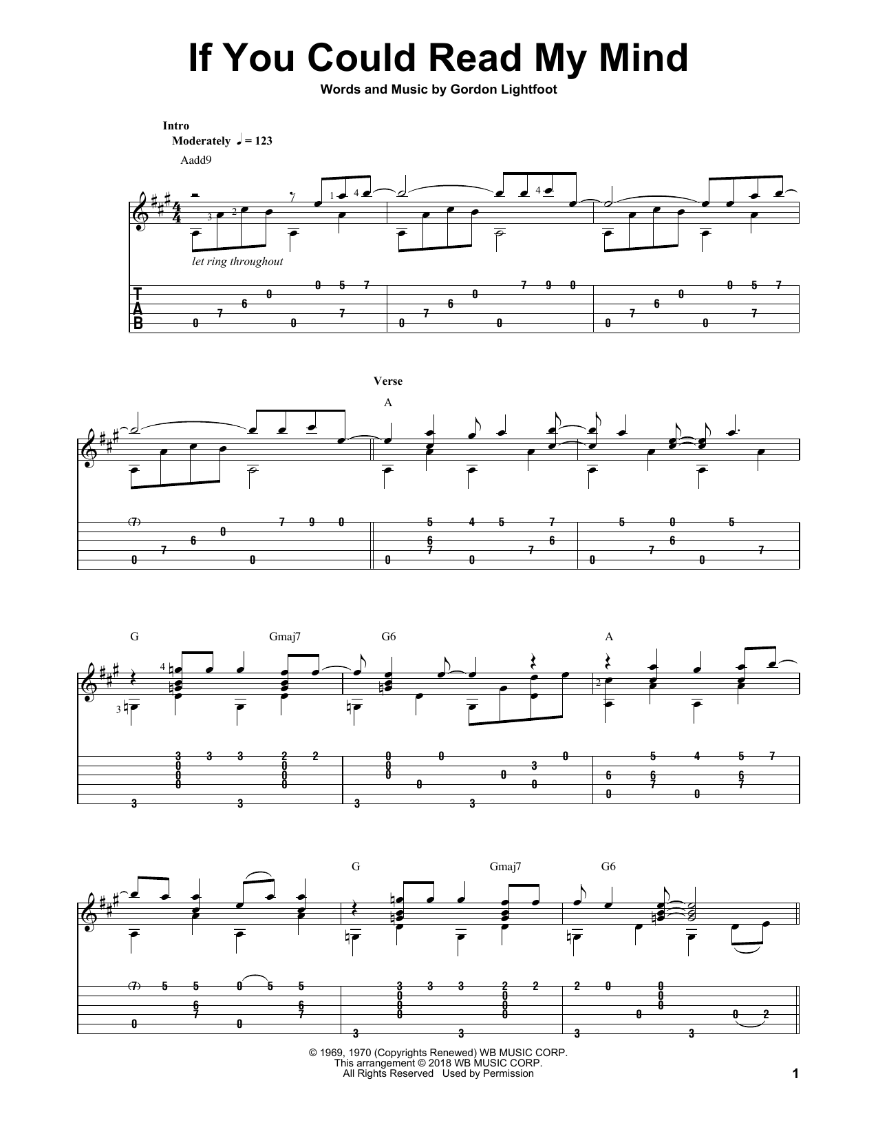 Produktgalerie: Seite 1 von 1 If You Could Read My Mind, Gordon Lightfoot, Gitarre