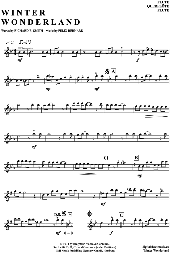 Product gallery: Page 1 of 4 Winter Wonderland , Crosby, Bing, (transverse flute)