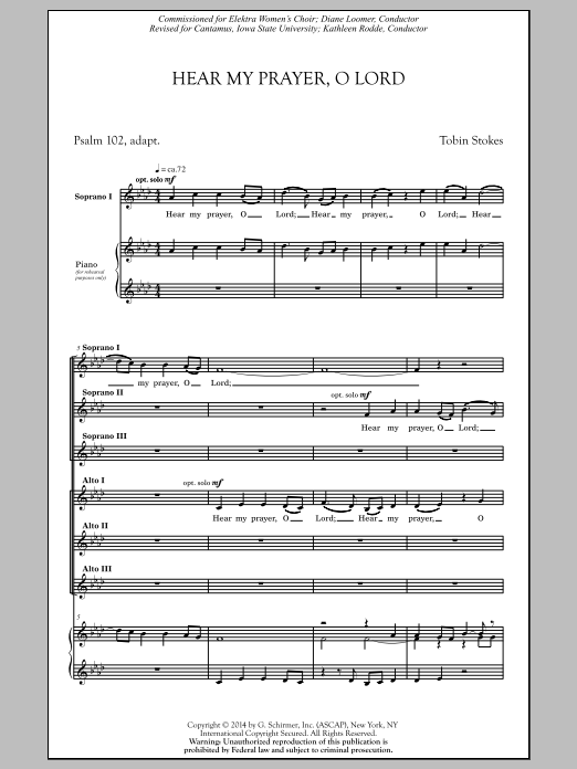 Produktgalerie: Seite 1 von 1 Hear My Prayer, Oh Lord, Tobin Stokes, Chor