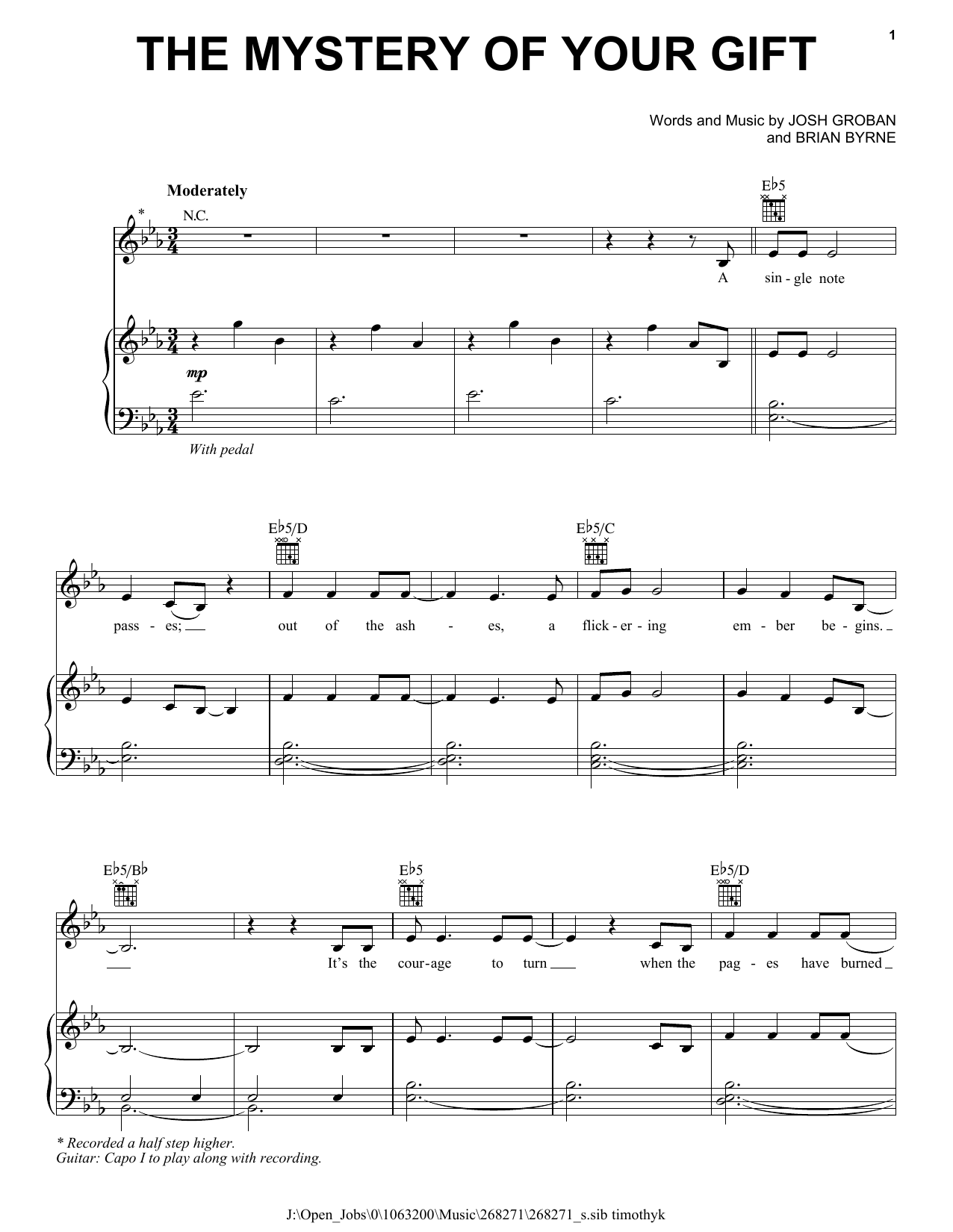 Produktgalerie: Seite 1 von 1 The Mystery Of Your Gift, Josh Groban, Gesang, Gitarre, Klavier