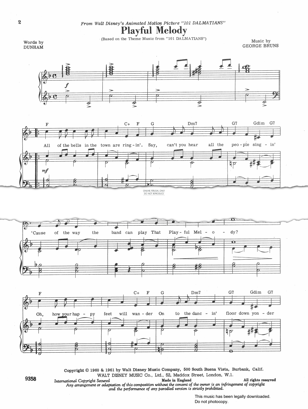 Produktbild zu: Playful Melody (from "101 Dalmations")