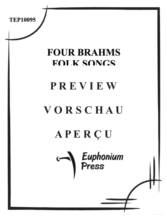 Product gallery: Page 2 of 21 Four Brahms Folk Songs , , (Tuba Quartett EETT)