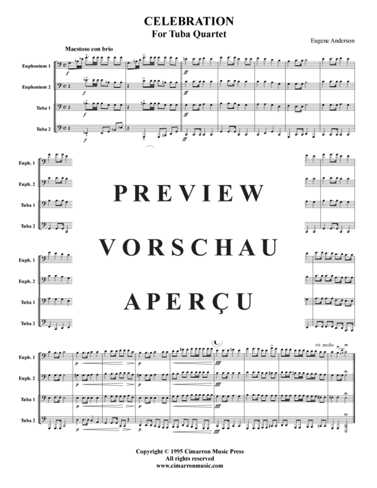 Product gallery: Page 2 of 8 Celebration , , (Tuba Quartet: 2x Baritone, 2xTuba)