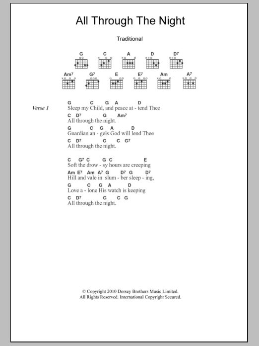 Product gallery: Page 1 of 1 All Through The Night, Welsh Folksong
