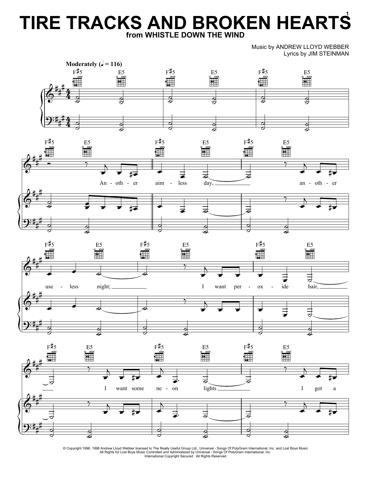 Produktbild zu:  Tire Tracks And Broken Hearts - Andrew Lloyd Webber