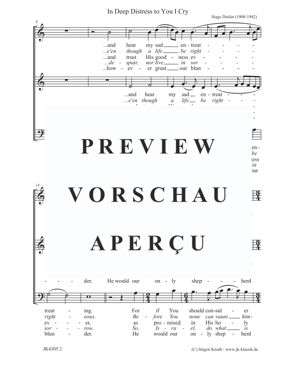 Produktgalerie: Seite 3 von 4 In Deep Distress to You I Cry (The Year Cycle, Op.5, No.37), , Gemischter Chor 3-stimmig SAM