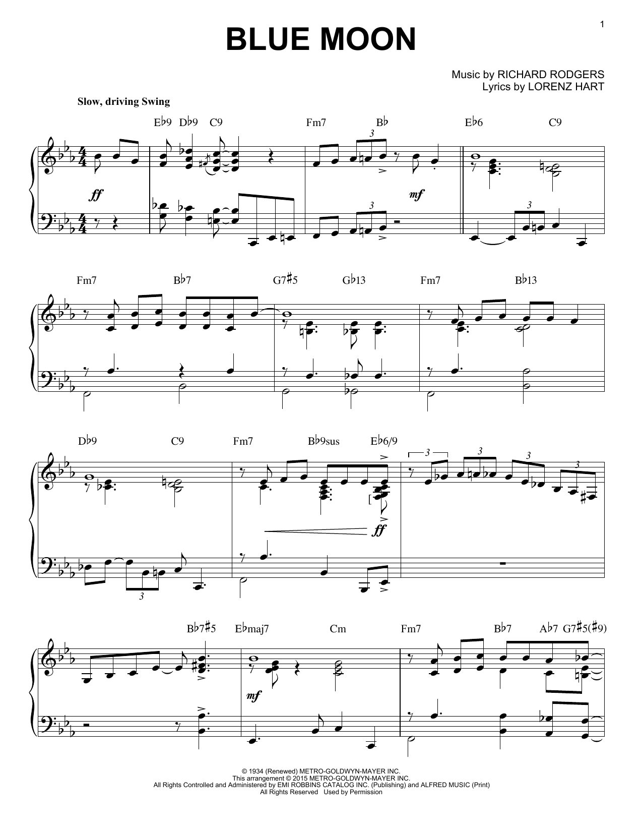 Product gallery: Page 1 of 1 Blue Moon [Jazz version] (arr. Brent Edstrom), The Marcels