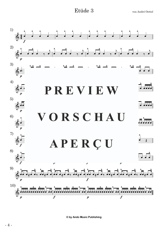 Produktgalerie: Seite 6 von 11 Etüden für Snare Drum im 4/4-Takt - Band 4, , Snare Drum Solo