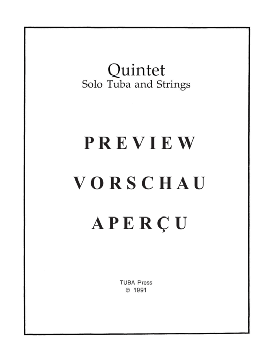 Produktgalerie: Seite 3 von 21 Quintet , , (Quintett für Streicherquartett + Tuba Solo)