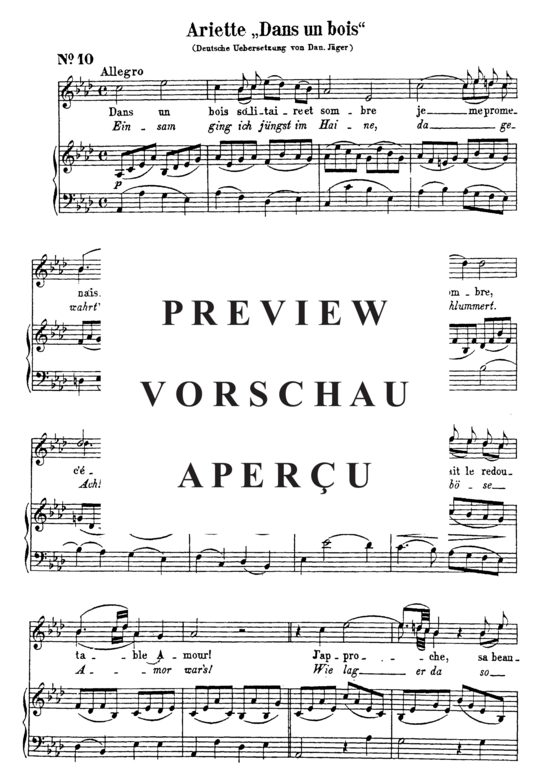 gallery: Dans un bois solitaire, K.308-295b , , (Gesang mittel + Klavier)