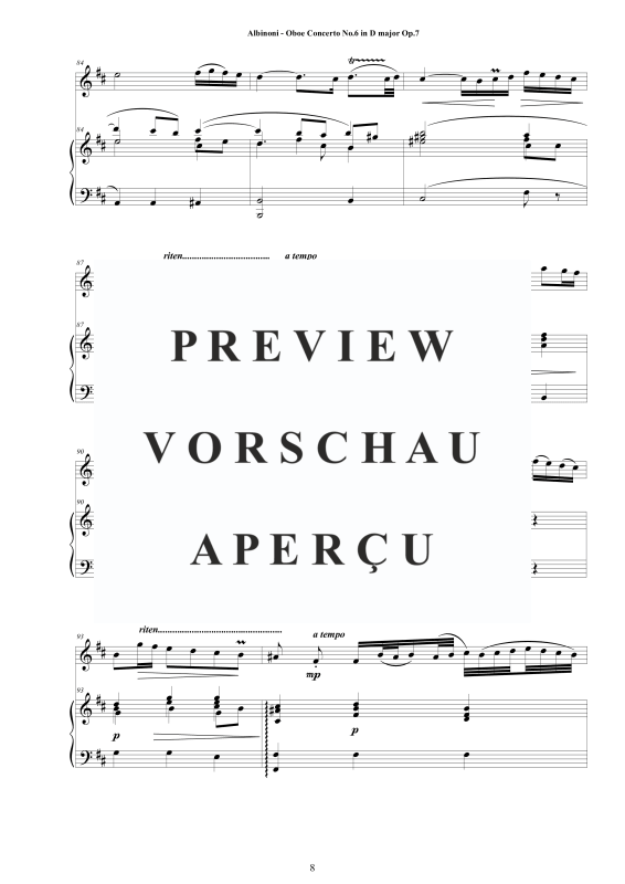 Product gallery: Page 9 of 11 Oboe Concerto No.6 in D-Dur Op.7, , Oboe and Piano/Harpsichord