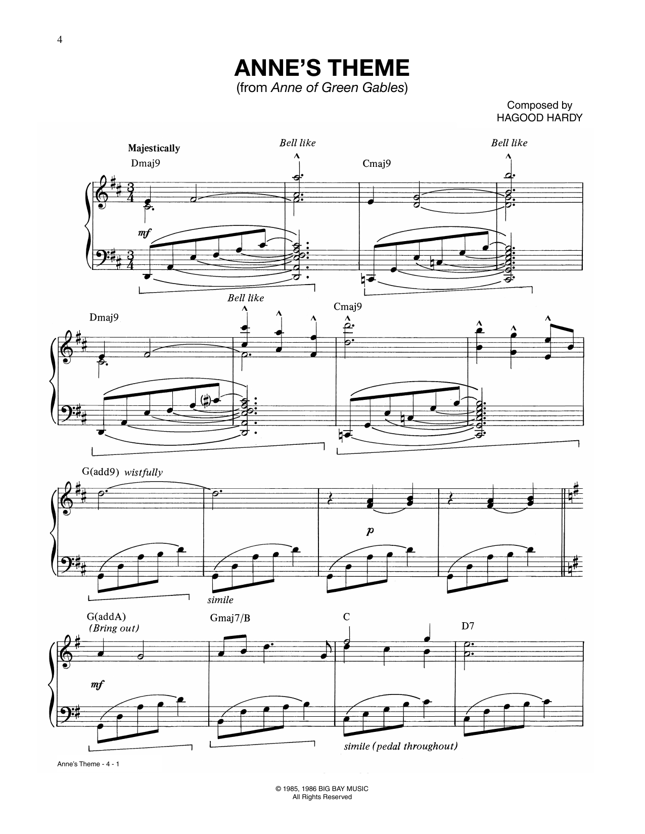 Produktbild zu: Anne's Theme (from Anne Of Green Gables)