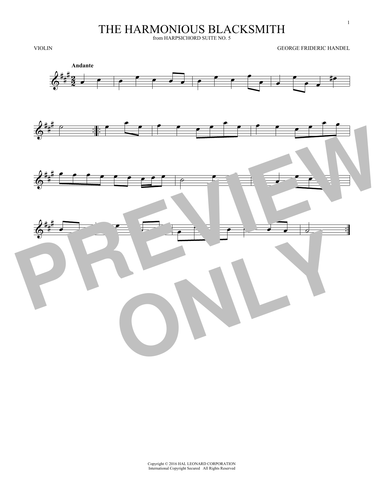 Product gallery: Page 1 of 1 Harmonious Blacksmith, George Frideric Handel