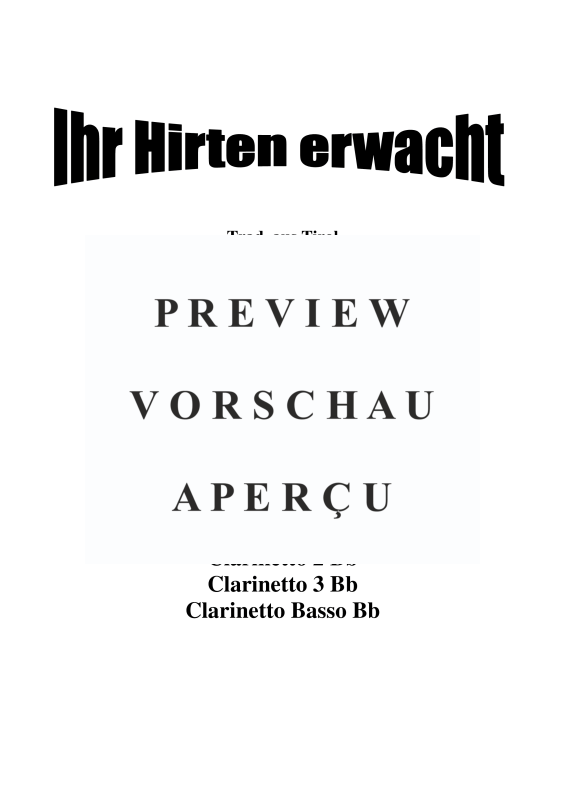 gallery: Ihr Hirten erwacht, , Klarinettenquartett