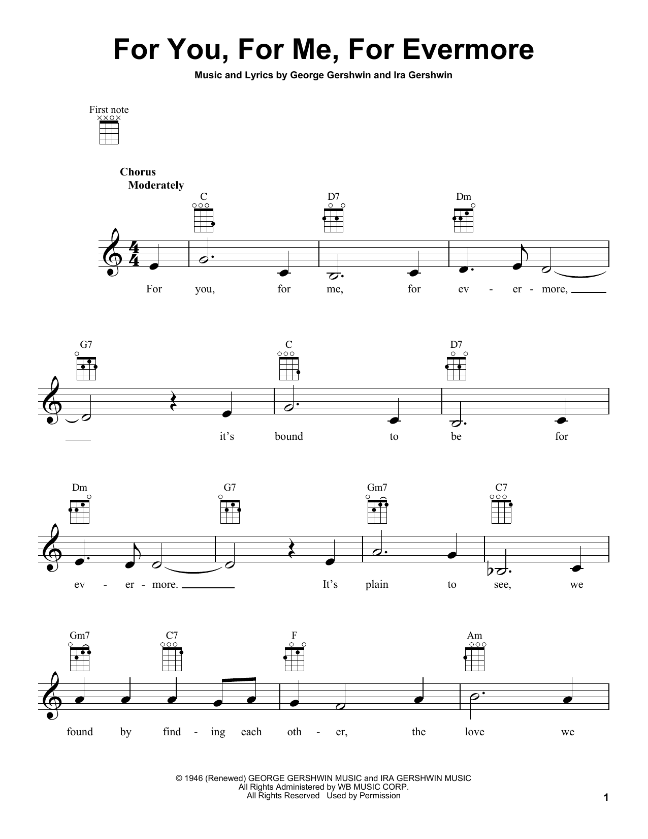 Product gallery: Page 1 of 1 For You, For Me For Evermore, George Gershwin