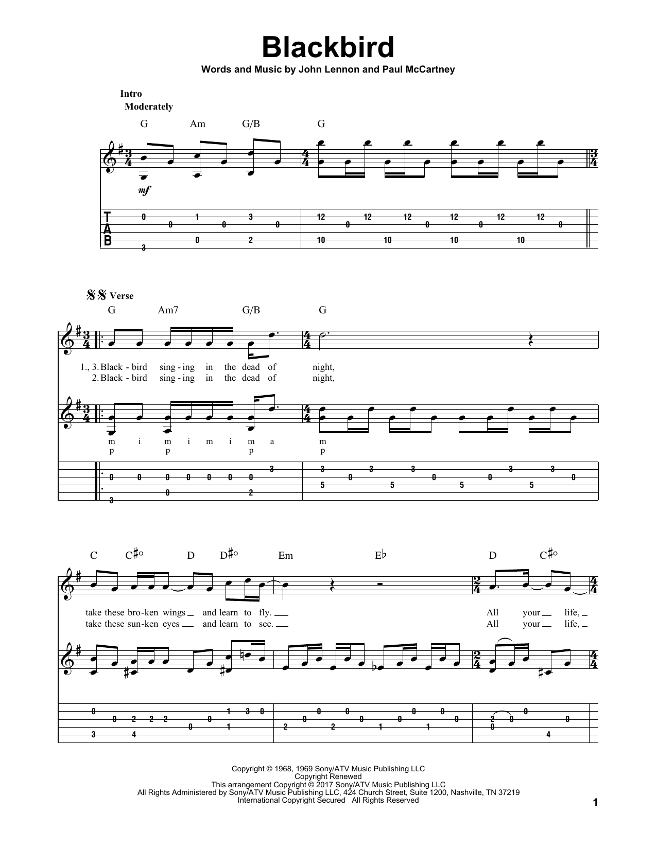Produktgalerie: Seite 1 von 1 Blackbird, The Beatles, Gitarre