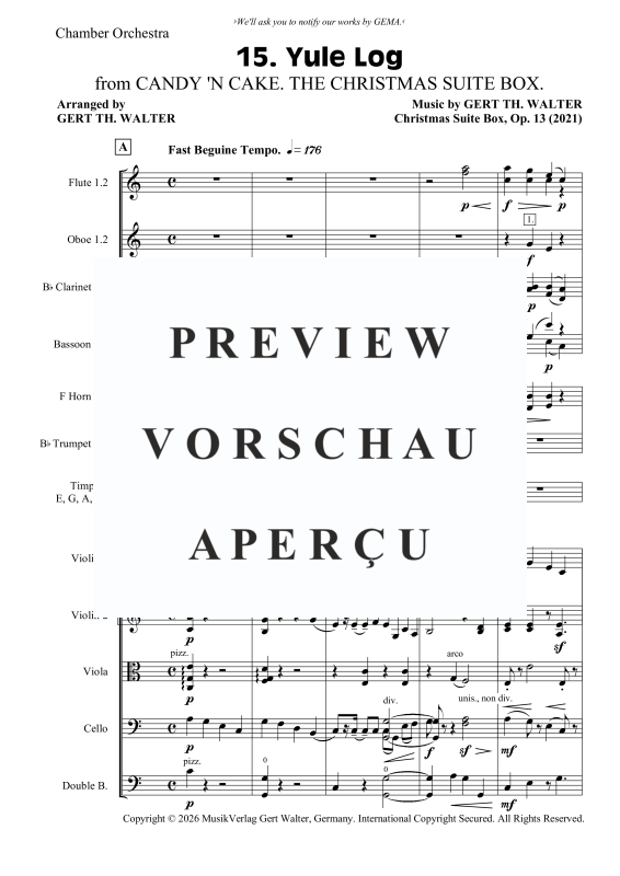 Produktgalerie: Seite 2 von 11 Yule Log, , Kammer Orchester Holzbläser, Blechbläser, Streicher und Pauken