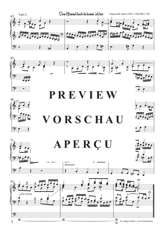 Product gallery: Page 4 of 7 Vom Himmel hoch da komm´ ich her BWV 769 Variation 5. , , (Orgel Solo)