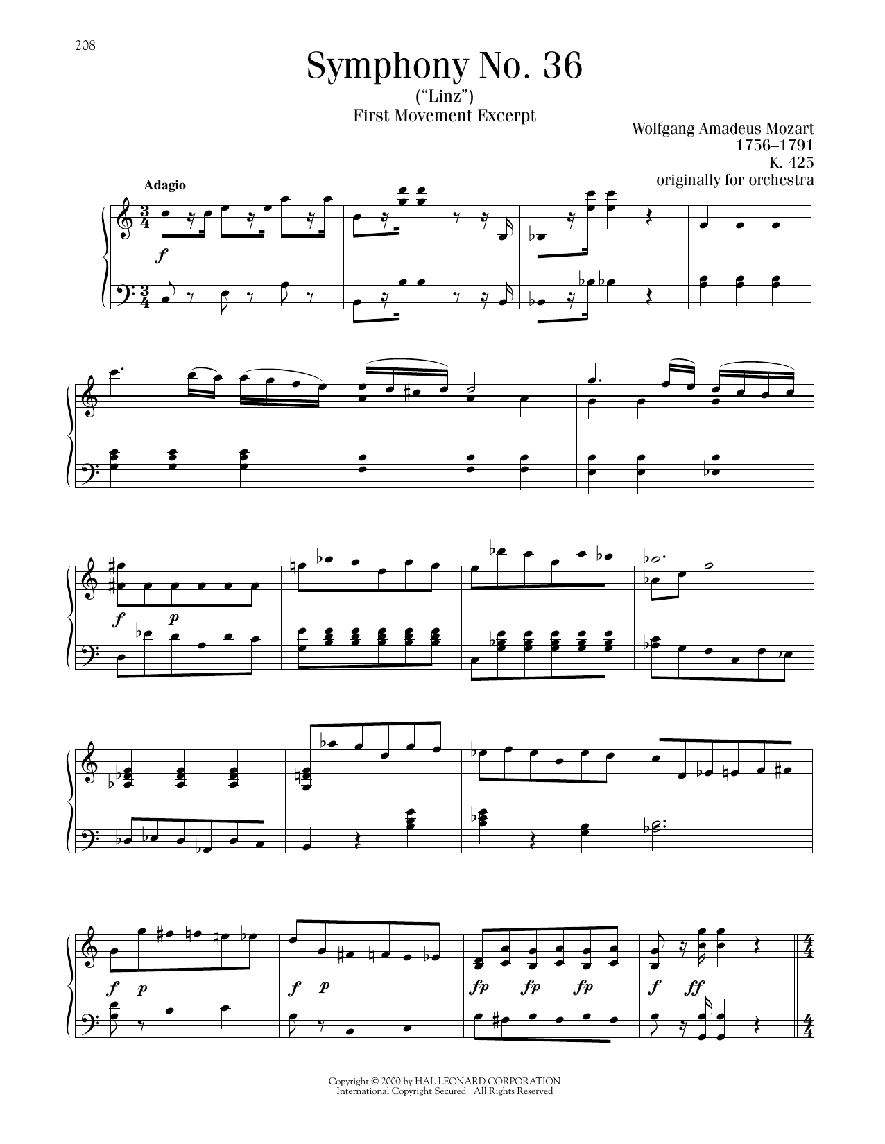 Produktbild zu: Symphony No. 36 ("Linz"), First Movement Excerpt