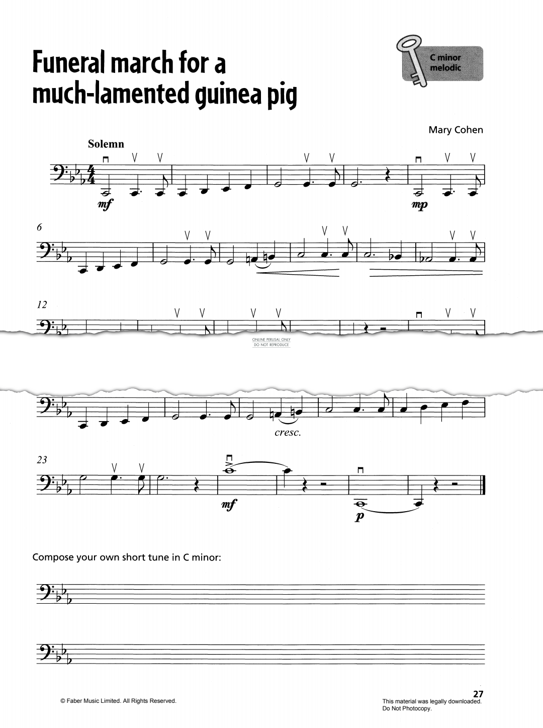 Produktgalerie: Seite 1 von 1 Funeral March For A Much-Lamented Guinea Pig, Mary Cohen, Violoncello