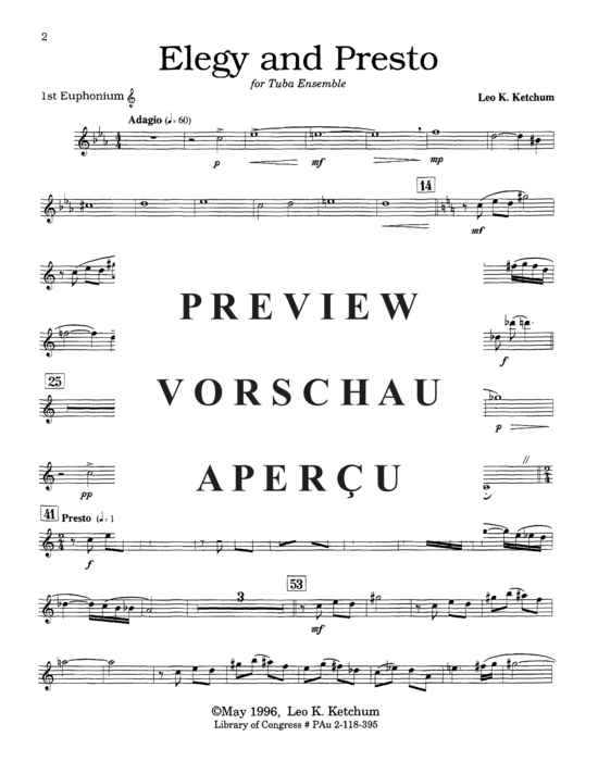 Product gallery: Page 15 of 21 Elegy and Presto , , (Tuba Quartett EETT)