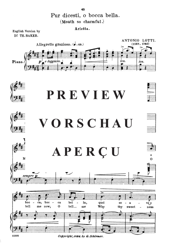 Product gallery: Page 2 of 9 Pur dicesti, o boca bella, Parisotti, Alessandro, Medium Voice and Piano