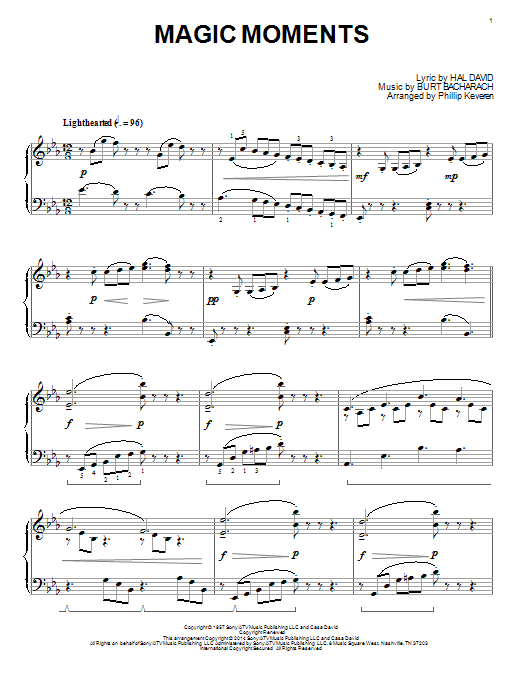 Product picture to: Magic Moments (arr. Phillip Keveren)