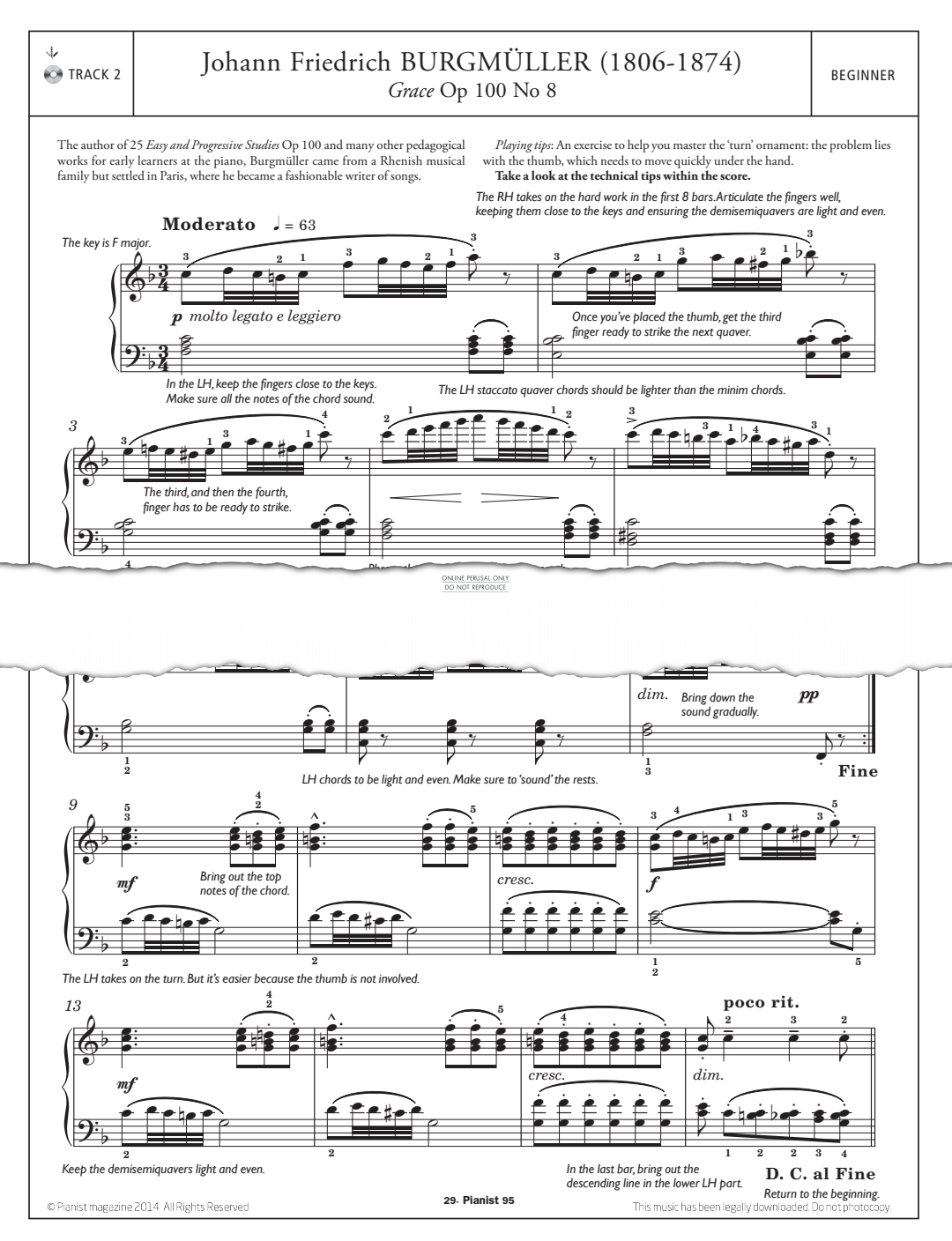 Product gallery: Page 1 of 1 Grace Op.100, No.8, Johann Friedrich Burgmüller