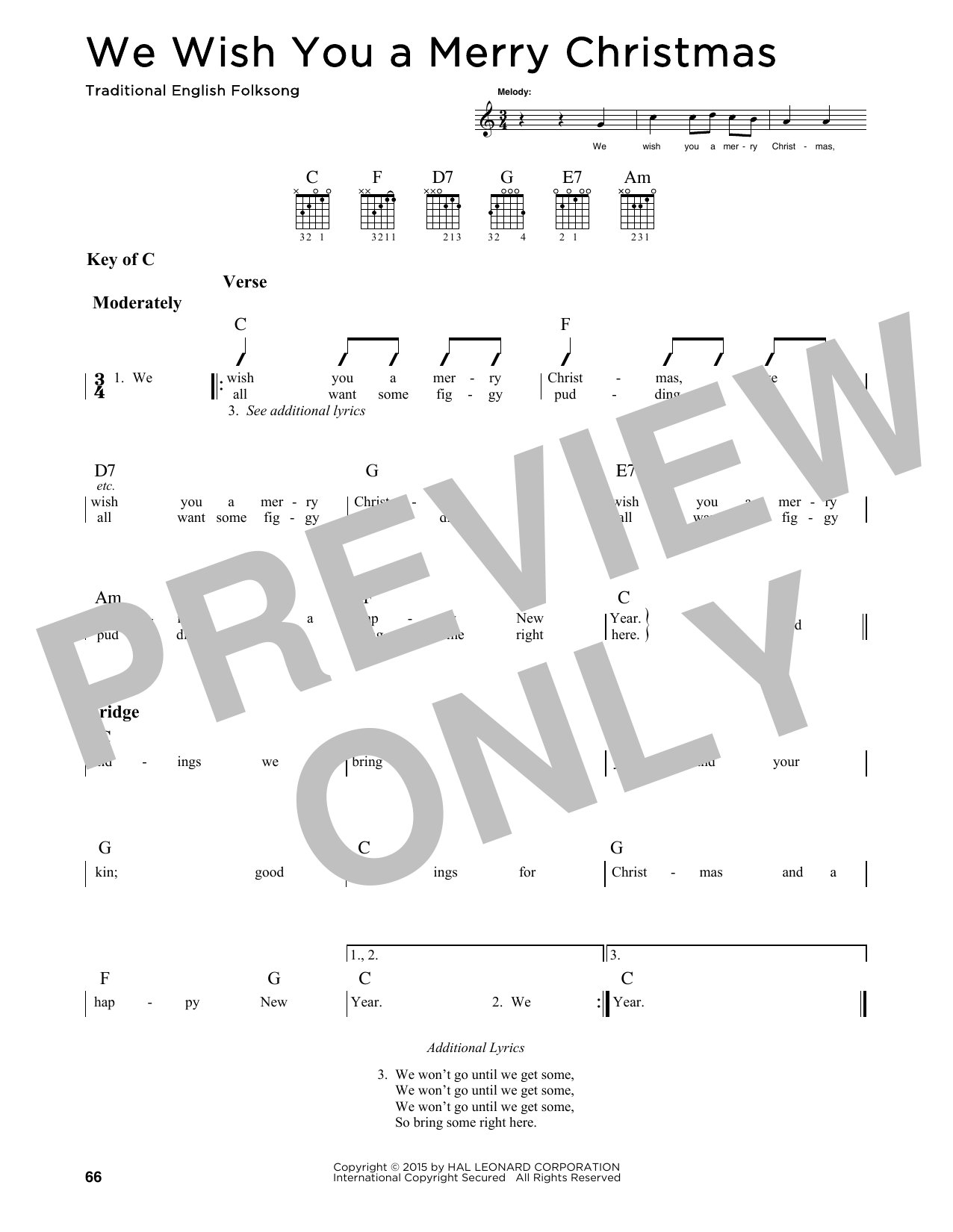 Product gallery: Page 1 of 1 We Wish You A Merry Christmas, Traditional English Folksong