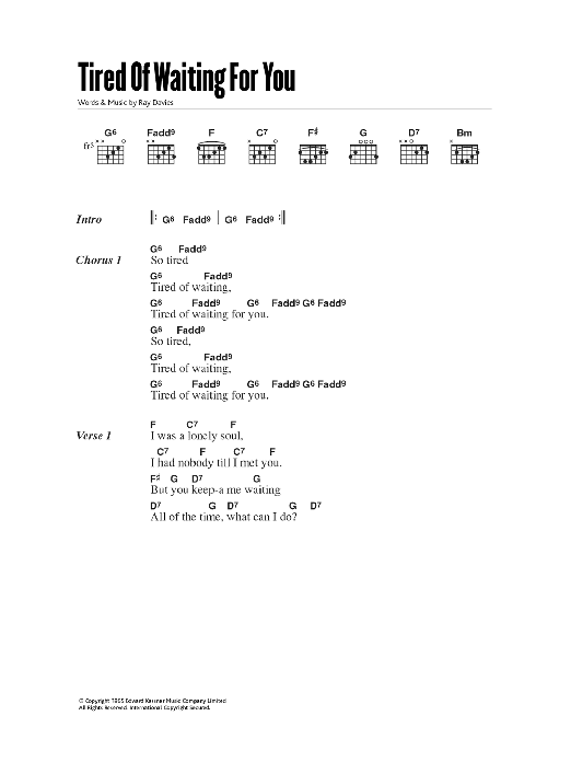 Product gallery: Page 1 of 1 Tired Of Waiting For You, The Kinks