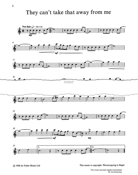 Product gallery: Page 1 of 1 They Can't Take That Away From Me, George Gershwin