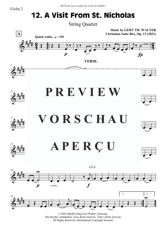 Produktgalerie: Seite 6 von 10 A Visit From St. Nicholas, , Streicher Quartett
