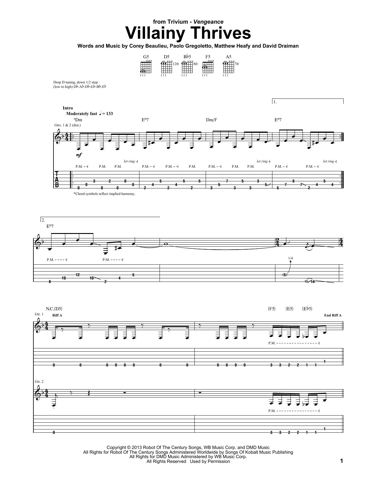 Produktgalerie: Seite 1 von 1 Villainy Thrives, Trivium, Gitarre