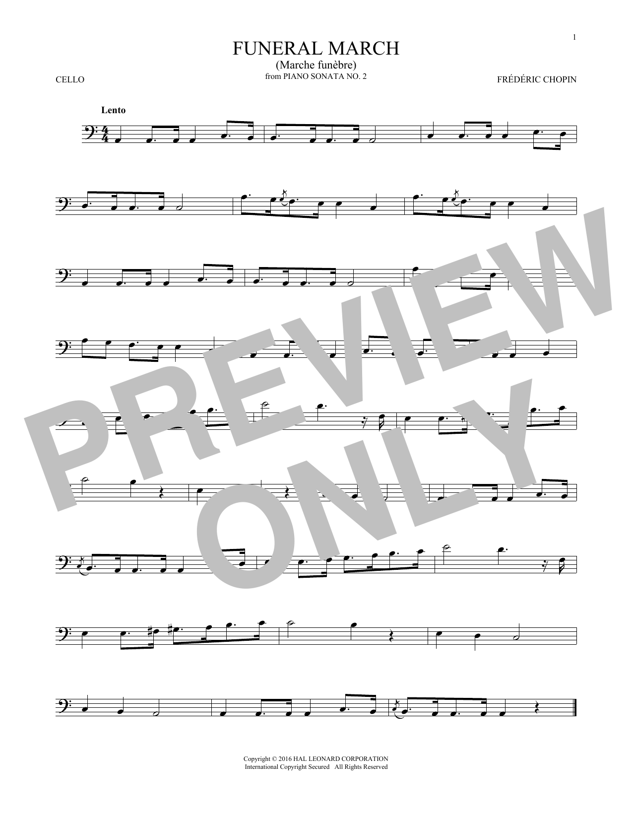 Produktgalerie: Seite 1 von 1 Funeral March, Fryderyk Chopin, Violoncello