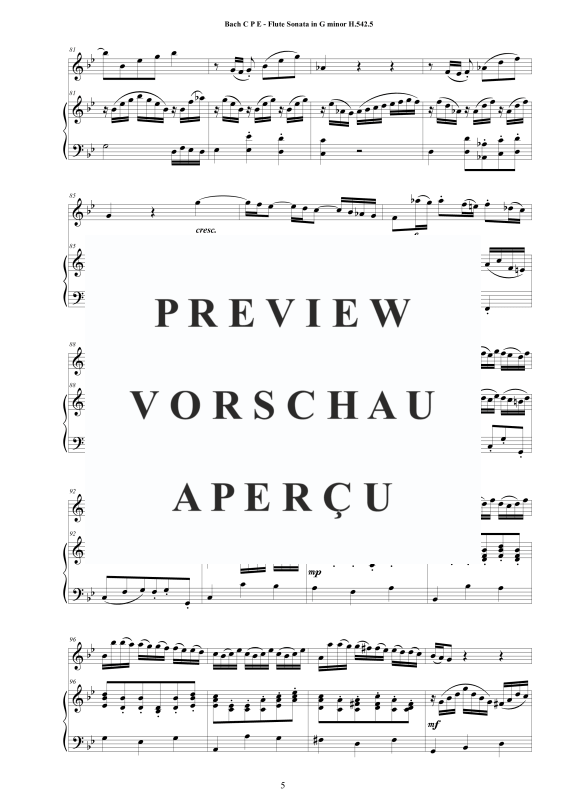 Product gallery: Page 6 of 11 Flute Sonata in G-Moll H542.5, , Flute and Harpsichord/Piano