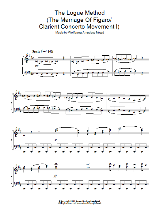 Product gallery: Page 1 of 1 The Logue Method (The Marriage Of Figaro / Clarient Concerto Movement I), Wolfgang Amadeus Mozart