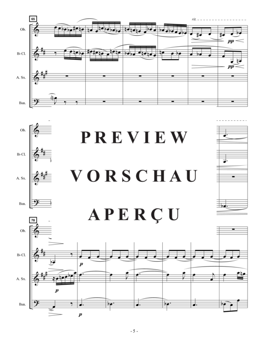 Product gallery: Page 8 of 17 Lullaby of the Sea , , (oboe, clarinet, alto saxophone and bassoon)