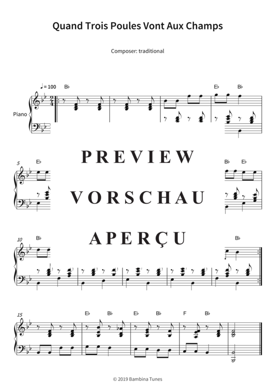 Produktbild zu: Quand Trois Poules Vont Aux Champs traditional