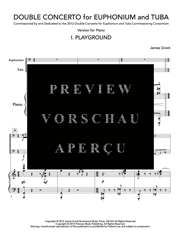 Produktgalerie: Seite 6 von 11 Double Concerto, , (Trio Euphonium, Tuba und Klavier)