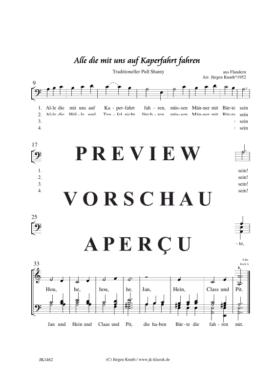 Produktgalerie: Seite 4 von 5 Alle die mit uns auf Kaperfahrt fahren, , Männerchor + Klavier