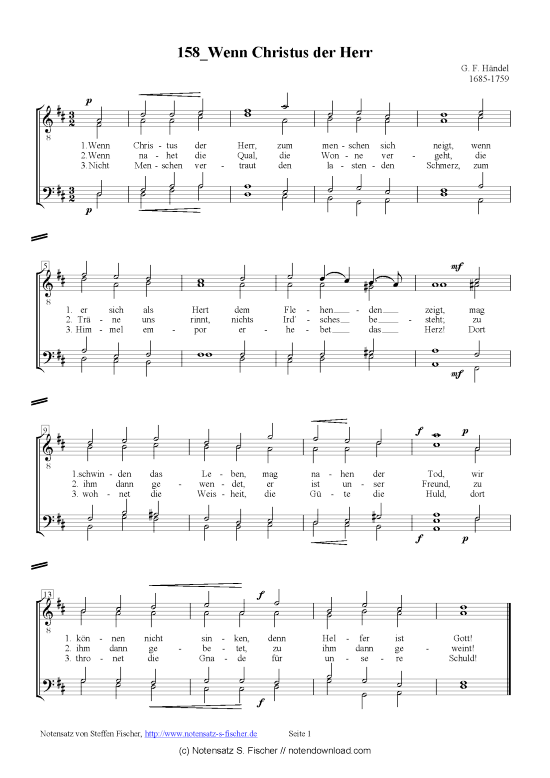Product picture to: Wenn Christus der Herr  G. F. Händel 1685-1759 