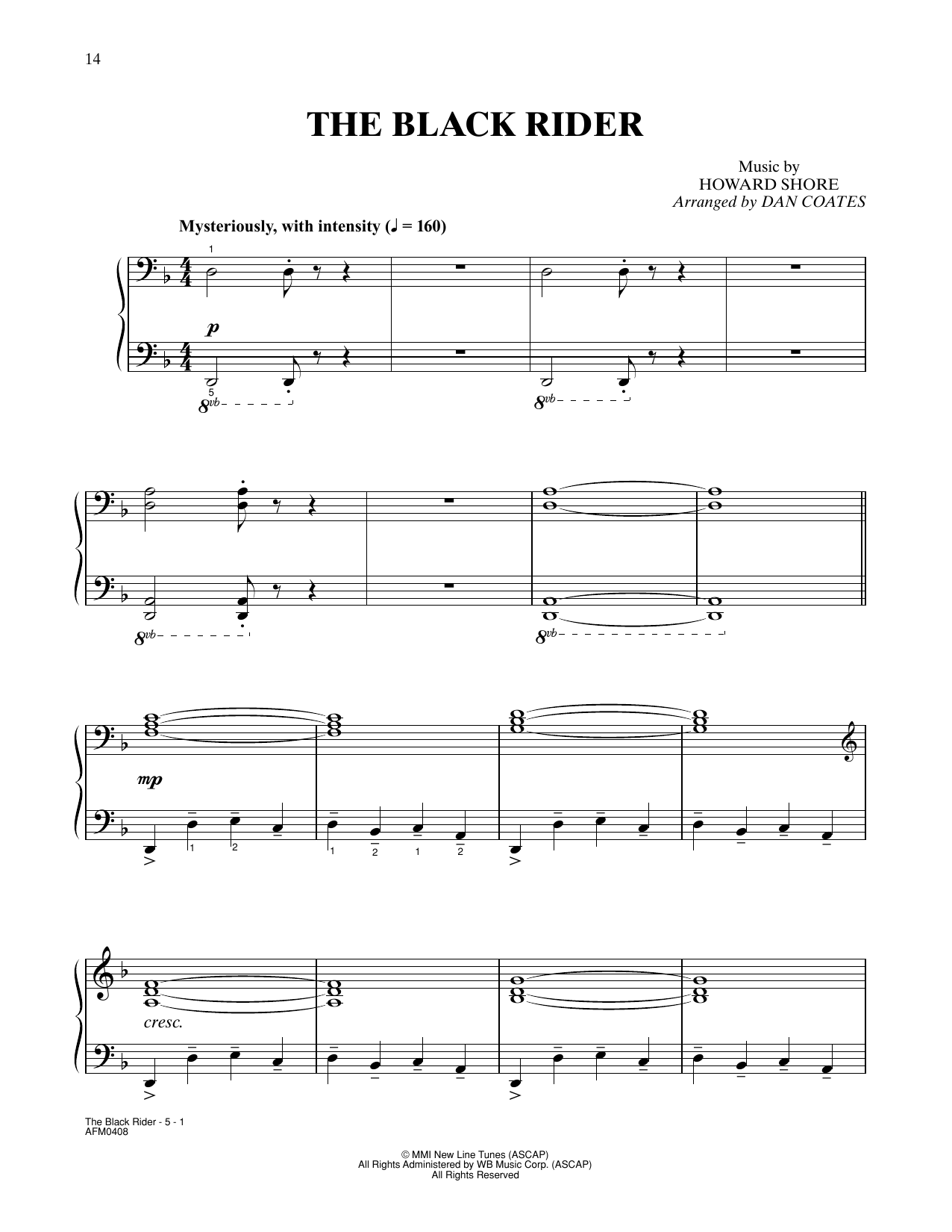 Product picture to: The Black Rider (from The Lord Of The Rings: The Fellowship Of The Ring) (arr. Dan Coates)