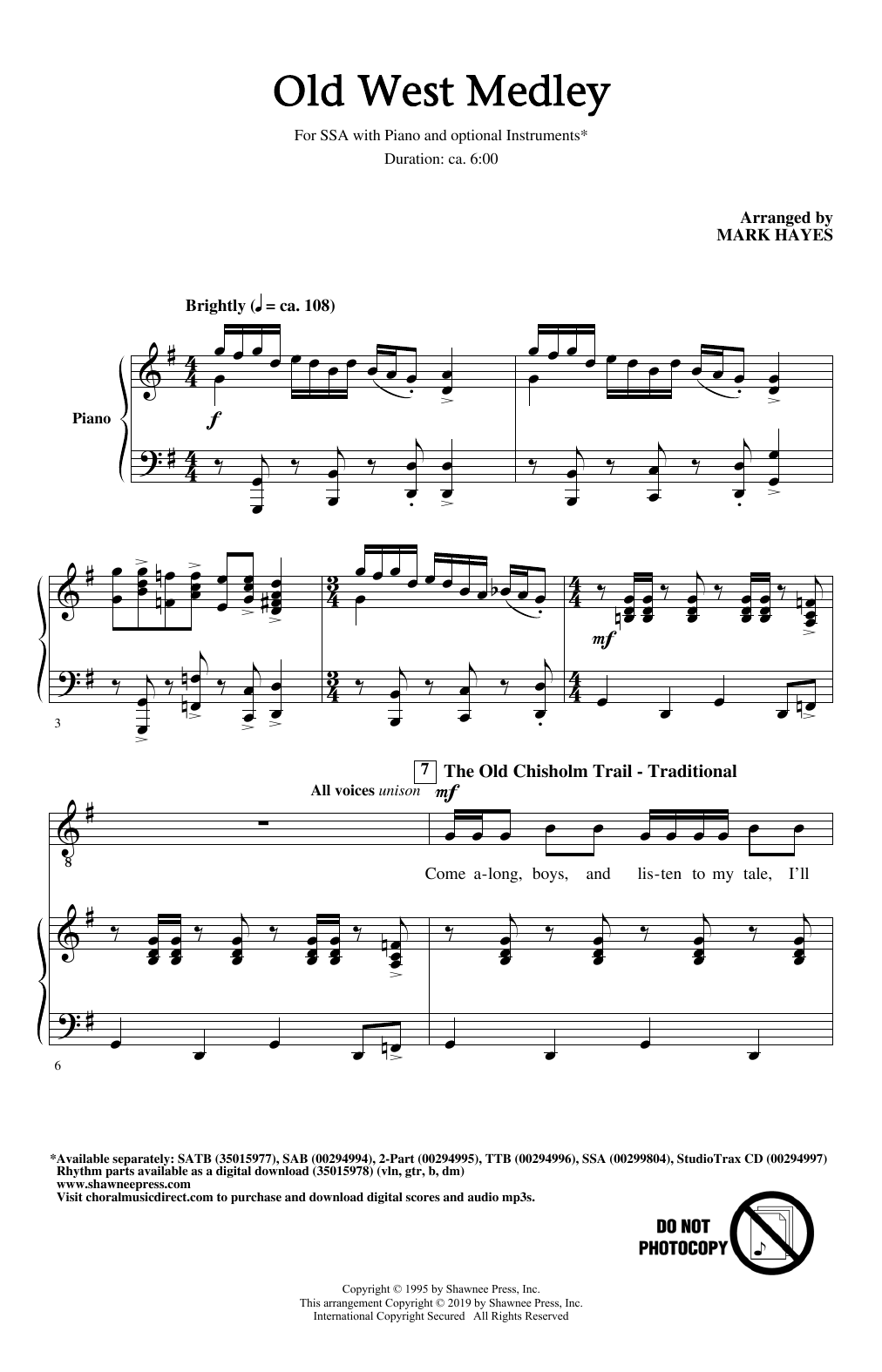 Produktgalerie: Seite 1 von 1 Old West Medley (arr. Mark Hayes), Traditional, Chor