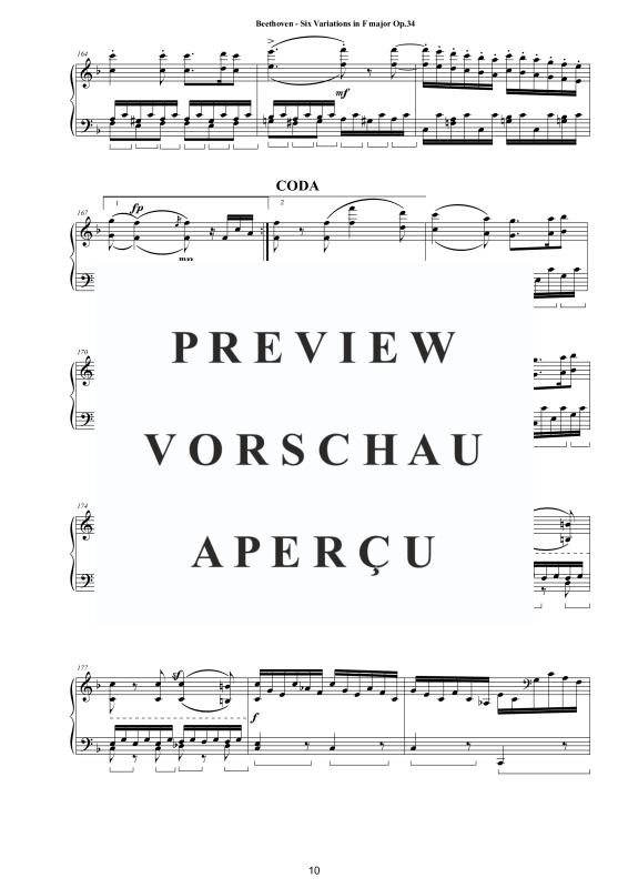 Produktgalerie: Seite 11 von 11 Six Variations in F major Op.34 for Piano, , Klavier Solo