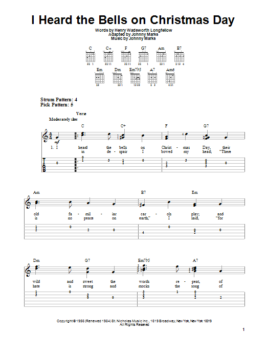 Product gallery: Page 1 of 1 I Heard The Bells On Christmas Day, Henry Wadsworth Longfellow