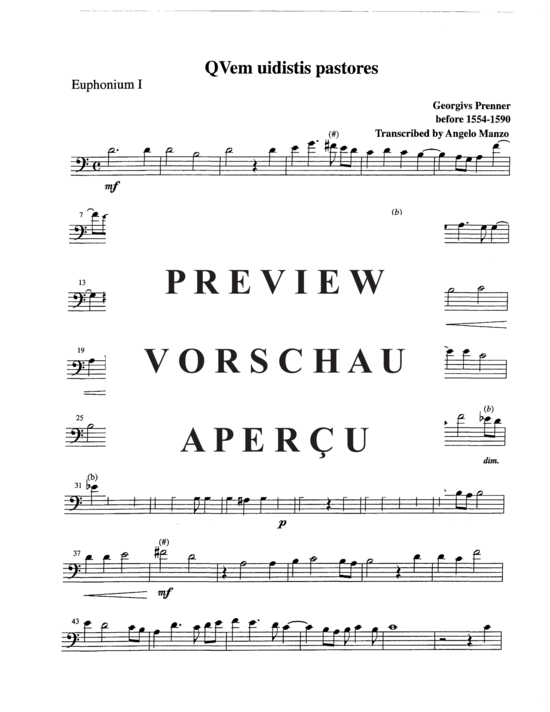 Product gallery: Page 11 of 18 Qvem uidistis pastores , , (Tuba Quartet EETT + Euphonium Solo)