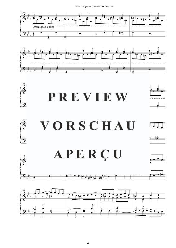 Produktgalerie: Seite 7 von 8 Fuge in C-Moll BWV 546b, , Klavier Solo