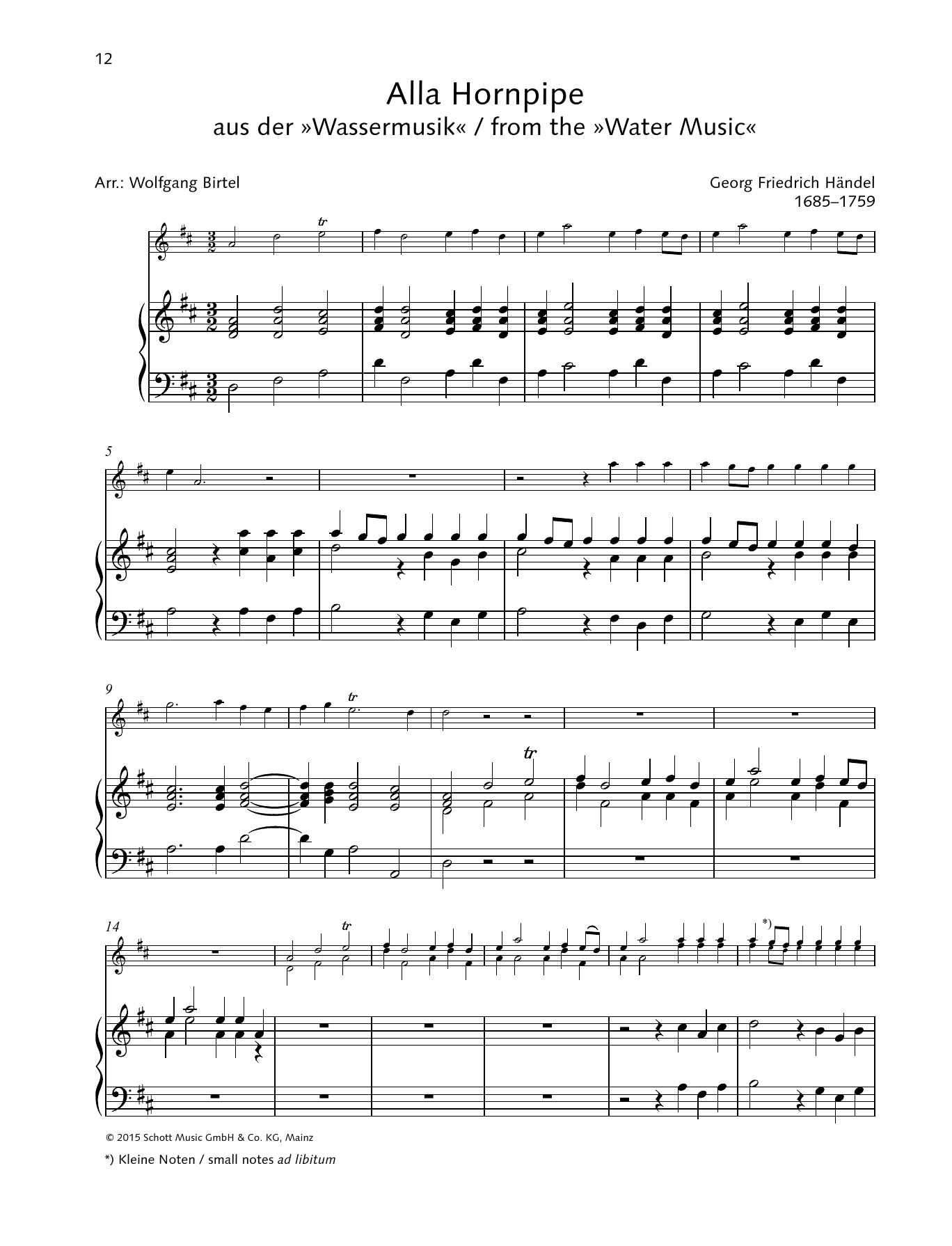 Product gallery: Page 1 of 1 Alla Hornpipe, George Frideric Handel