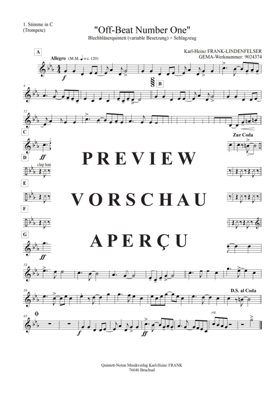 Produktgalerie: Seite 7 von 21 Off-Beat Number One , , (Quintett, variable Besetzung)