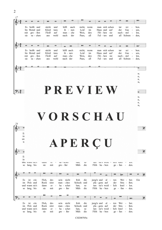 Product gallery: Page 3 of 4 Es ist ein Tierlein auf der Welt - Der Floh (Musikalische Kurzweil), , (mixed choir)